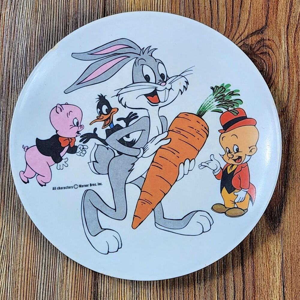 Vintage Looney Tunes Lunch Plate Elmer Daffy Duck Porky Pig Warner Brothers